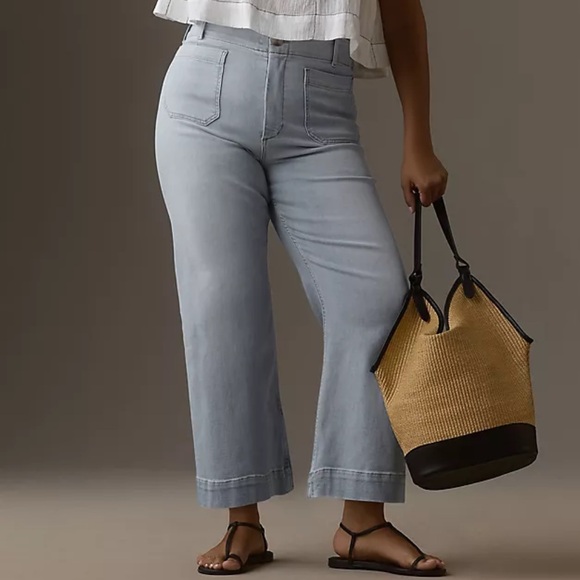 Maeve Denim - Maeve  Colette Crop High-Rise Wide-Leg Jeans
